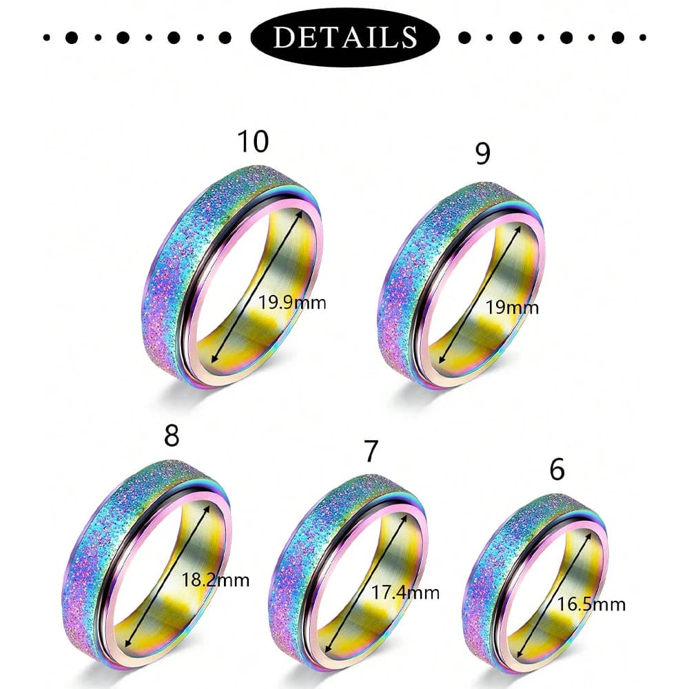 1pc Anello di Ansia Agitarsi Anelli di Ansia Per L'ansia Rotante Spinner Anelli Per L'ansia Alleviare Lo Stress Ansia Anelli Spinner