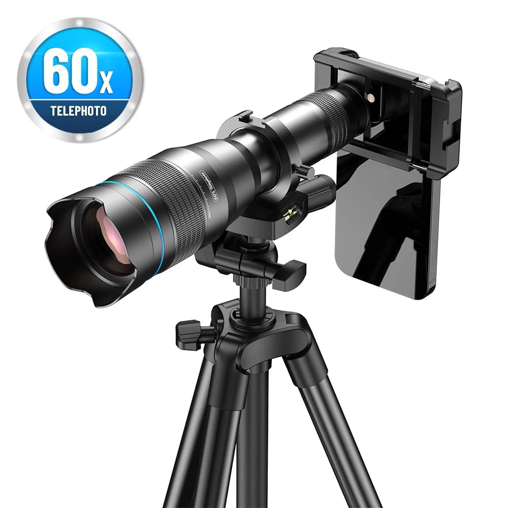 APEXEL 60X Telescopic lens for mobile phone Astronomical target Zoom lens with extendable tripod for iPhone Huawei All smartphones