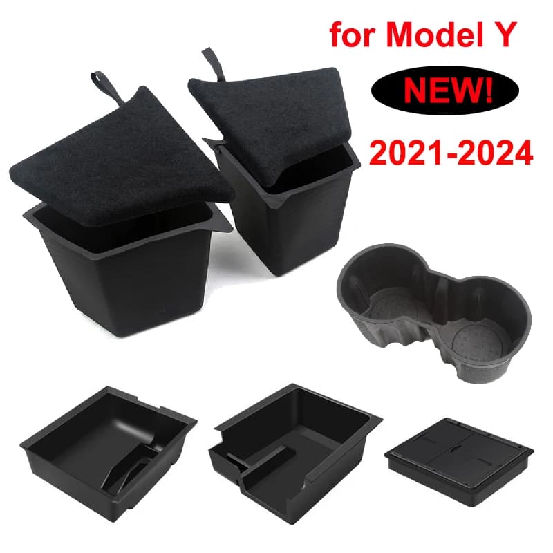 Central console Organizer for Tesla Model Y 2023 2024 Rear Baule Lateral Storage Box Floating Containers Arm Tray Cup Hidden Console