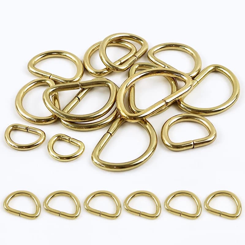 5/10/20 Pz Ottone Solido D Anello 10-38mm Borsa Cinghia Fibbie Tessitura Regolatore Cursore Chiusura Collare Del Cane Collegamento fibbia Accessori