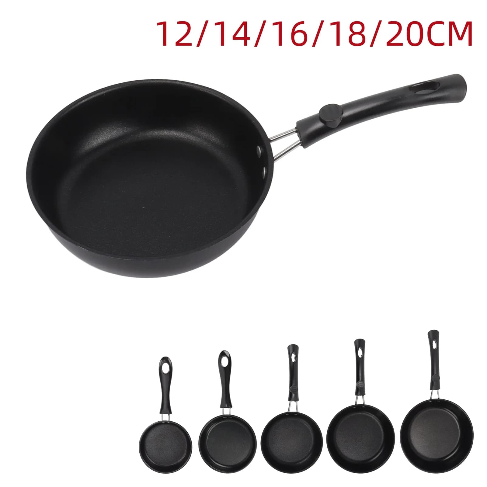 Padella Antiaderente Mini 12-20cm in Acciaio Inox Rinforzato, Pentola per Uova Fritte, Pentolino per Gas/Induzione, Utensile da Cucina
