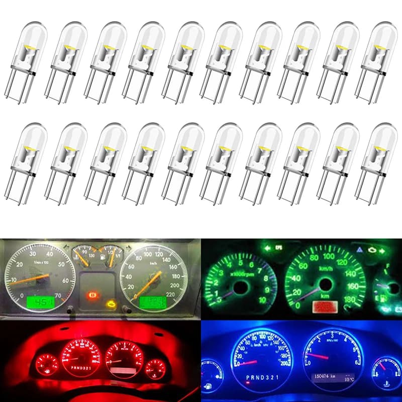 10 pezzi T5 LED luci pannocchia super luminose cuneo cruscotto indicatore di avvertimento per auto lampada a grappolo di strumenti