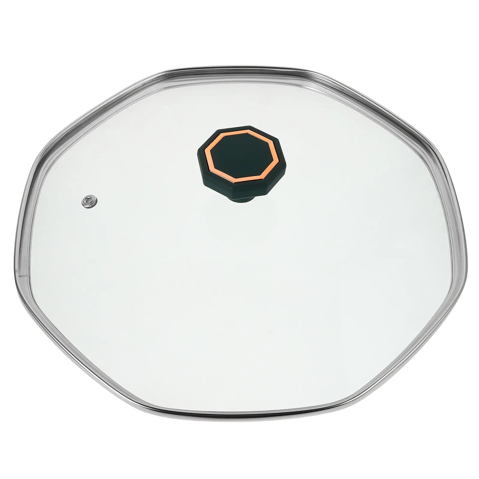 Coperchio in Vetro Temperato 30Cm Ottagonale Universale per Wok, Padella, Pentola Antiaderente Resistente al Calore