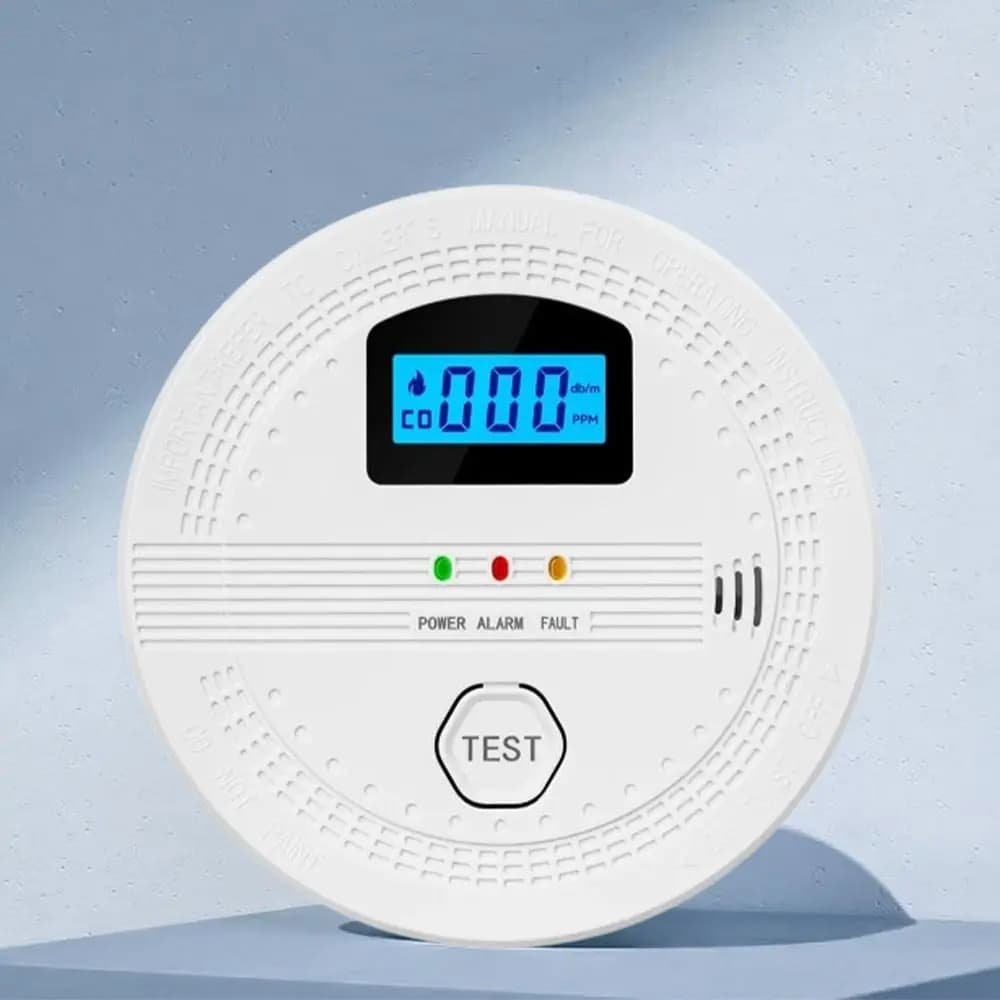 LCD Digital Display 2 in 1 CO Smoke Detector LED Indicator Battery Powered Fire CO Alarm Smart Wireless CO Sensor Office