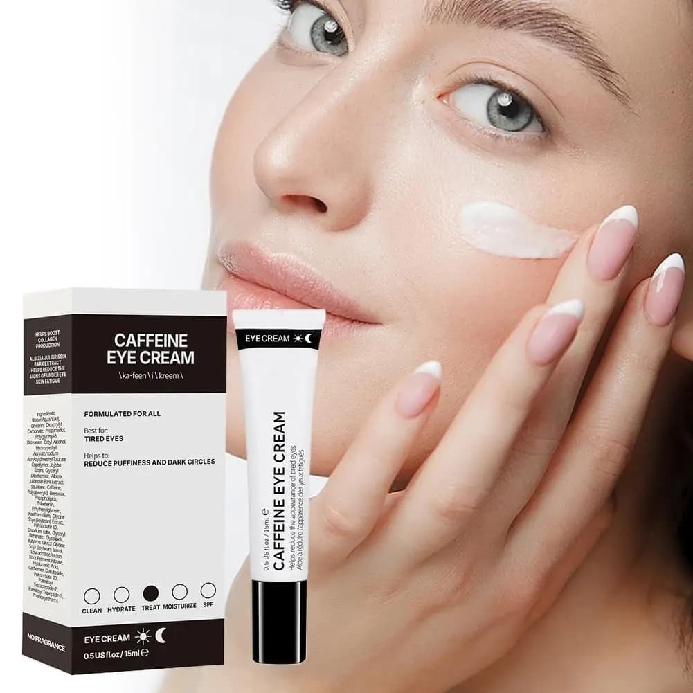 15ml Professional Collagen Smoothing Korean Eye Cream Caffeine Eye Cream Reduce Puffiness Dark Circles Fine Lines Brand Eye Care