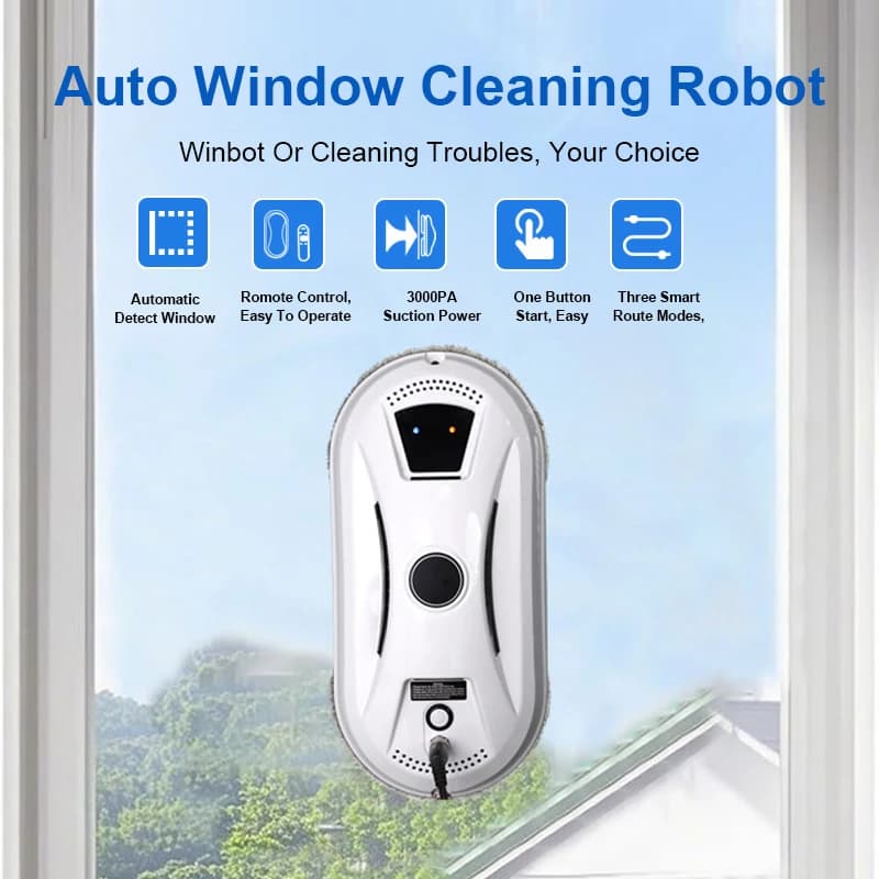 Robot aspirapolvere automatico per la pulizia a spruzzo d'acqua per finestre domestiche, tergicristallo elettrico per finestre con telecomando