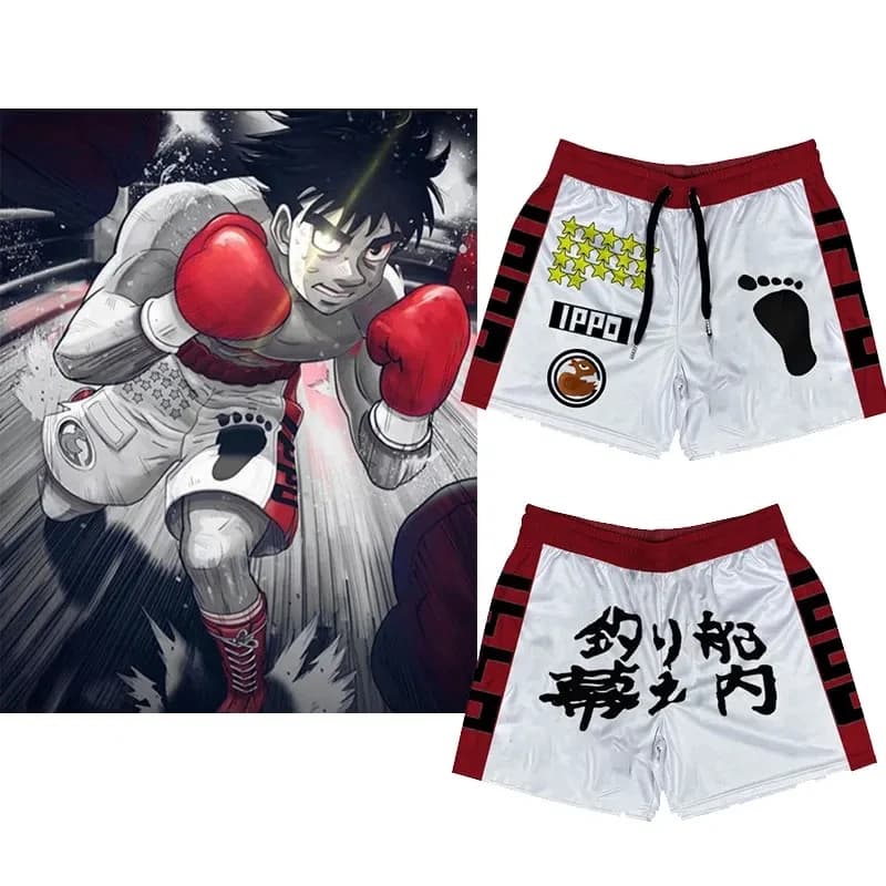Pantaloncini Anime Hajime no Ippo Palestre estive Pantaloncini sportivi IPPO ad asciugatura rapida Esercizio fitness Pantaloncini casual da jogging traspiranti da spiaggia