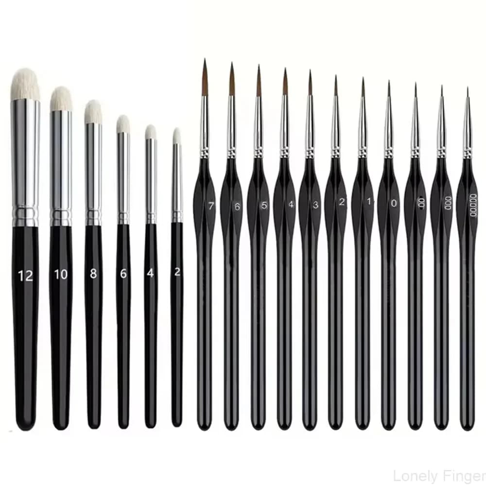 Miniature Paint Brushes Drybrush Set, Acrylic Paint Brushes for Oil, Watercolors, Tabletop, Figurine 3/6/11/17Pcs
