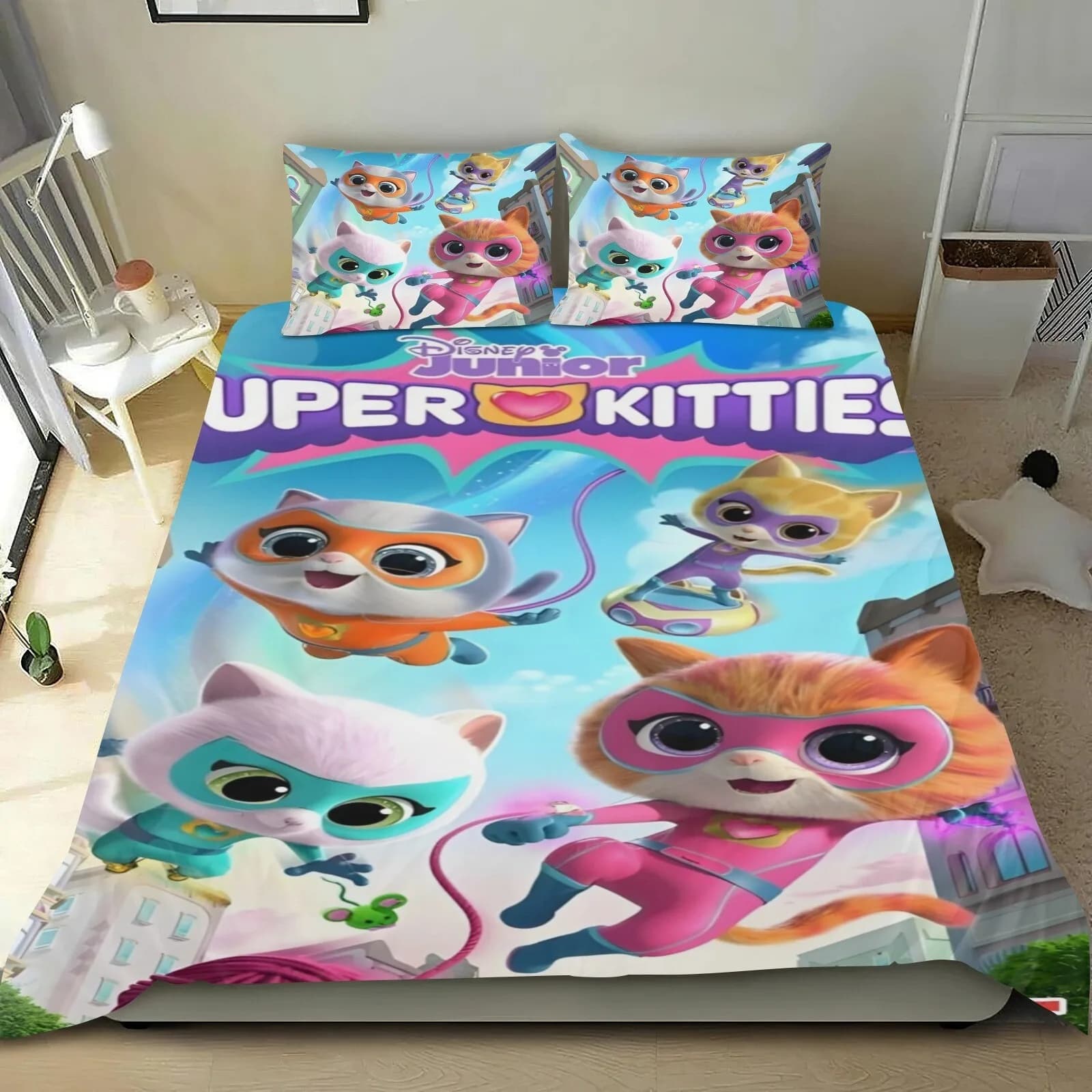 Super Kitties Duvet Cover Schattige Kat 3D Exquisite Cartoon Digital Printing Bedding Set Comforter Bed Youth Home Decor