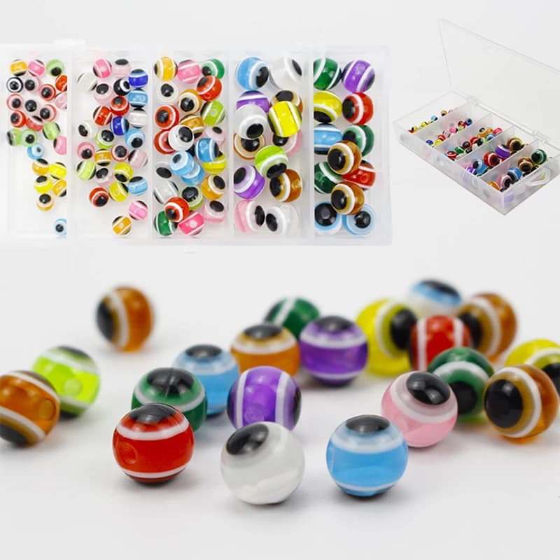 100 pcs/box Fish Eye Beads Fishing Beads 4/5/6/8mm Color Mixed Texas Rigs Fishing Beads for Recreation Fishing baits Refreshing Accessories
