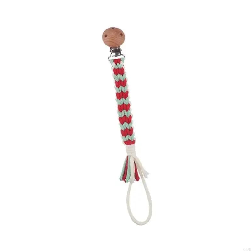 Catena per clip per ciuccio per bambini intrecciata a mano per neonati porta massaggiagengive corda per neonati cinghia per per