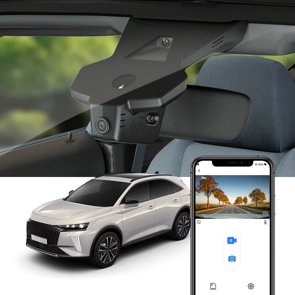 Fitcamx 4K Dash Cam per Citroen C5 Aircross 2017-2025, per DS 7 DS7 E-Tense Facelift 2017-2025, Registrazione telecamera per auto con WIFI