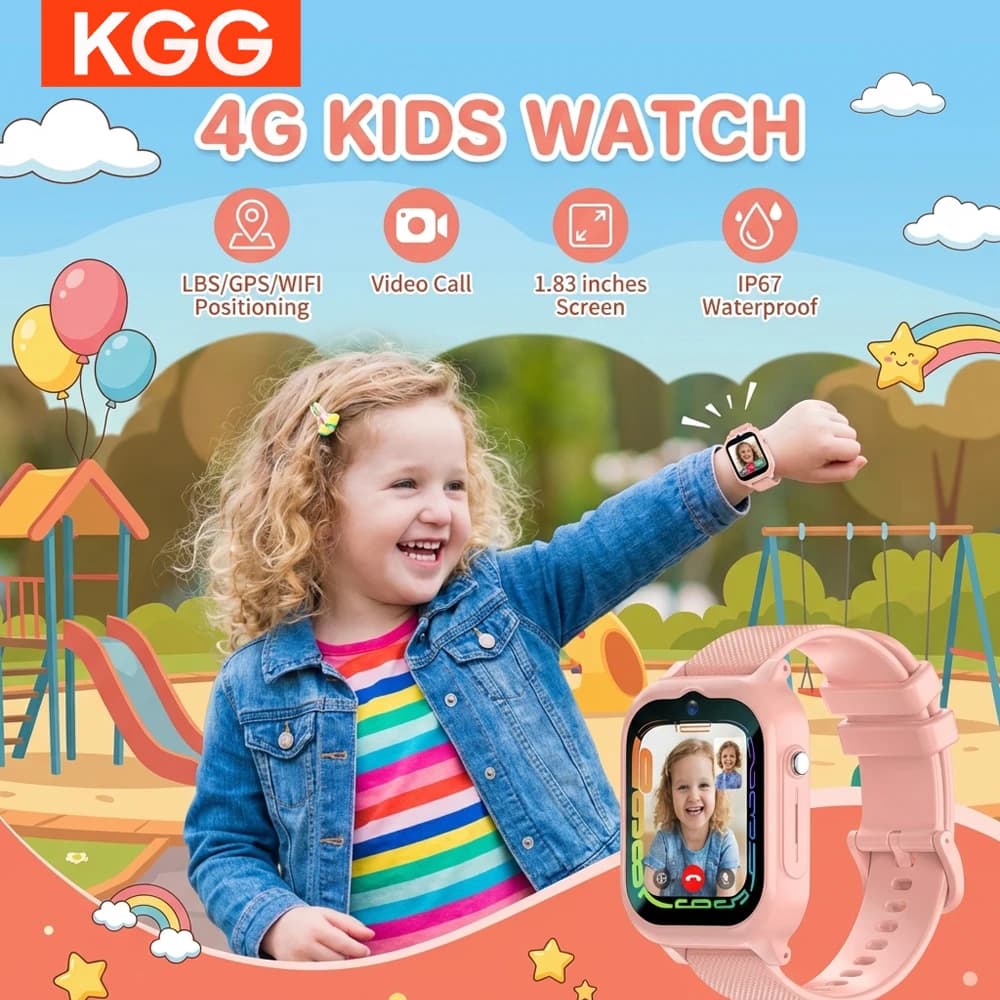 Smartwatch 4G per Bambini con GPS, Videochiamata, Monitoraggio SOS, Fotocamera, Regalo Ideale per Ragazzi e Ragazze