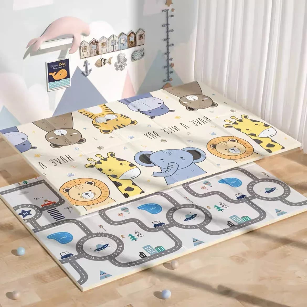 Folding Blanket Educational Toys Baby Play Mat Waterproof XPE Soft Floor Playmat Foldable Crawling Carpet Kids Game Activity Rug