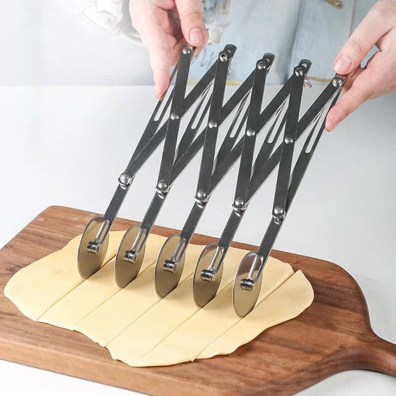 3/5/7 Ruota Taglierina Divisore per pasta Coltello per impasto Lama a rullo flessibile Pizza Pasticceria Pelapatate Strumento per teglia in acciaio inossidabile
