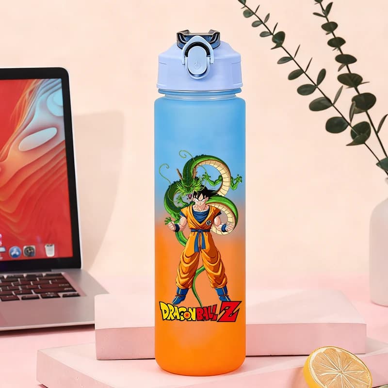 750ml Dragon Bal Sport Bottiglie d'acqua Anime Son Goku Bottiglia smerigliata Cartoon Viaggi all'aperto Palestra Fitness Brocche Tazza per bere portatile