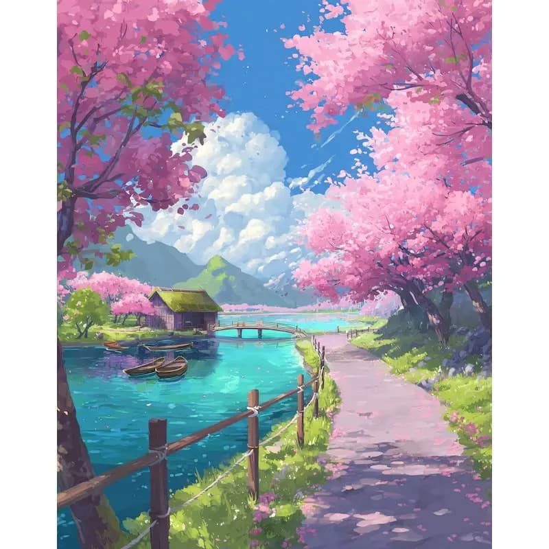 GATYZTORY Paint By Numbers Wall Art Picture Art Supplies Park Scenery Acrylic Paint Adults Crafts Coloring By Numbers Diy Gift