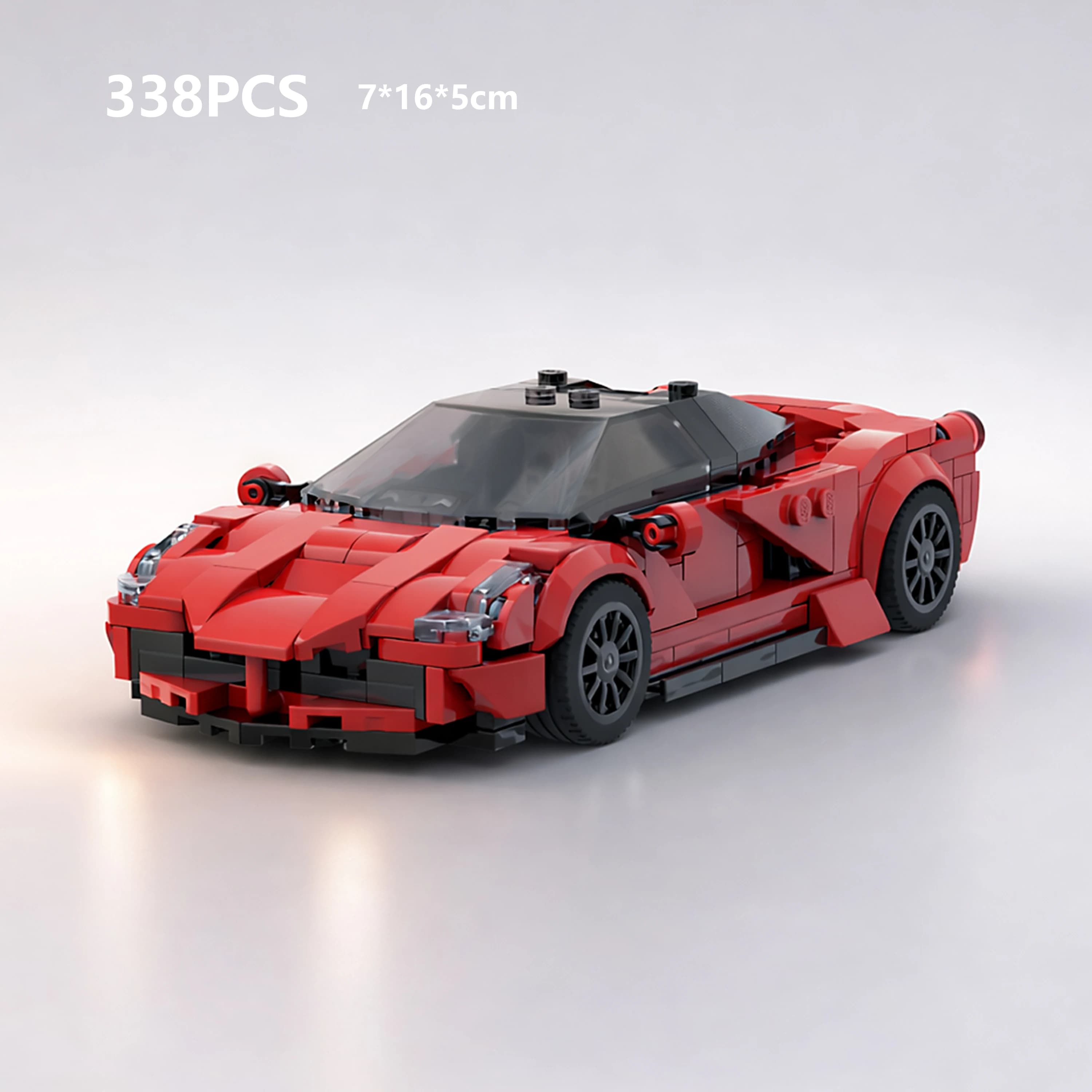 Modello di Hypercar Stile MOC V2, 338 Pezzi, Mattoncini Larghi a 8 Perni, Blocchi da Costruzione, Giocattolo Fai-da-Te, Regalo