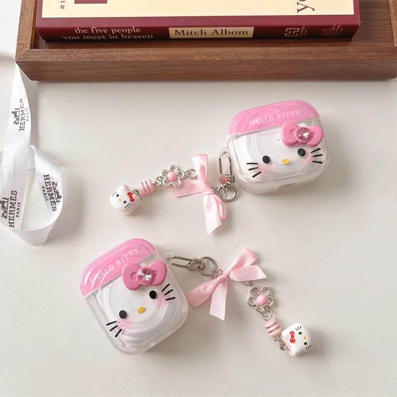 Nuovo Hello Kitty Cartoon Auricolare Bluetooth Custodia protettiva per AirPods 4 3 2/1 Pro2 Auricolare Bluetooth Custodia protettiva morbida