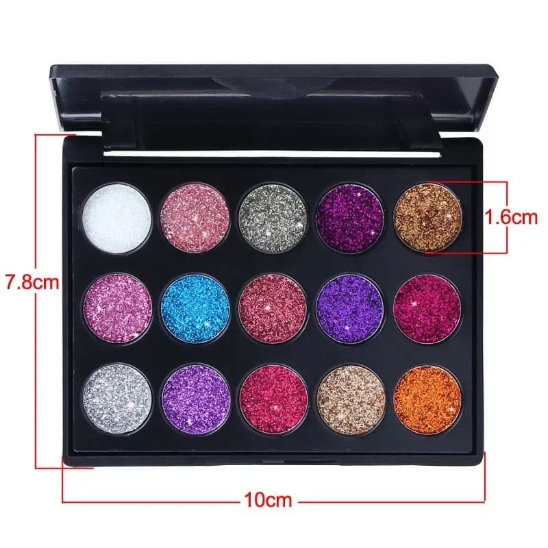 15 colori Glitter Shiny Eye Shadow Palette Waterproof Pearlescent Diamond Bright Cosmetic Profissional Eyeshadow Makeup Palette