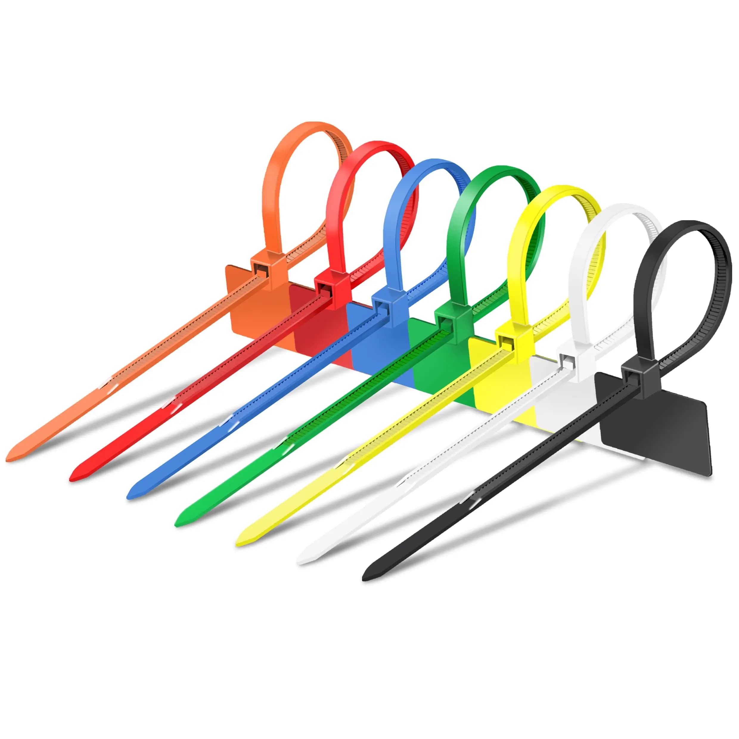 Fascette per cavi da 100 pezzi con etichetta, fascette per cavi in nylon di plastica da 6 pollici, scrittura autobloccante multicolore sulle fascette