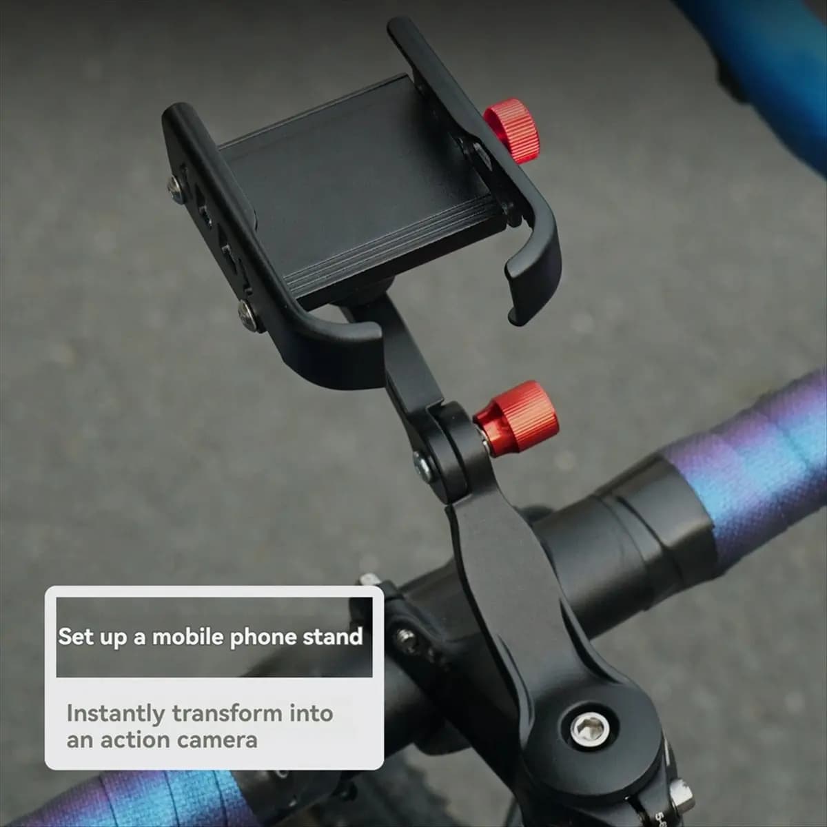 Supporto per Telefono da Bicicletta AD10, Regolabile con Rotazione a 360 Gradi, Antiscivolo e Antiurto