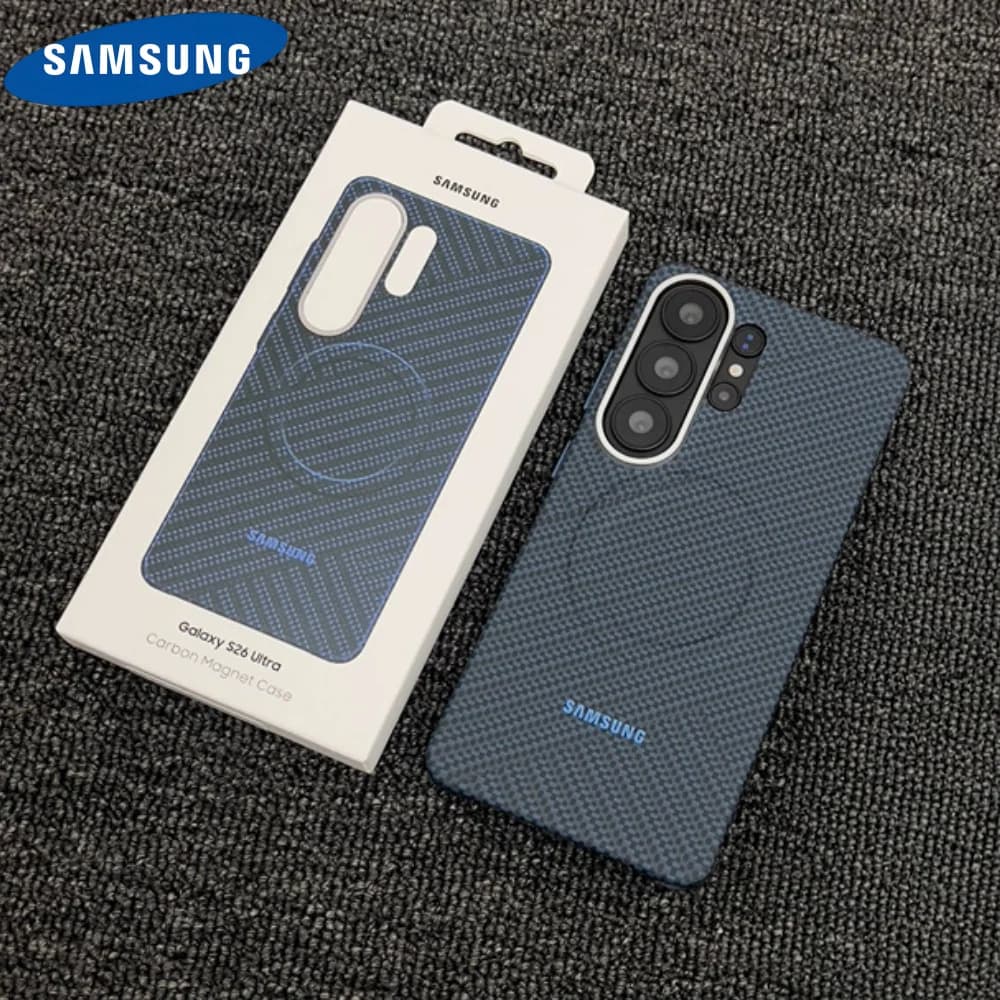 For Magsafe Wireless Charging Thin CarbonTexture Magnetic Case for Samsung S26 S25 S24 Ultra Hard PC Alloy Lens Slim Back Cover