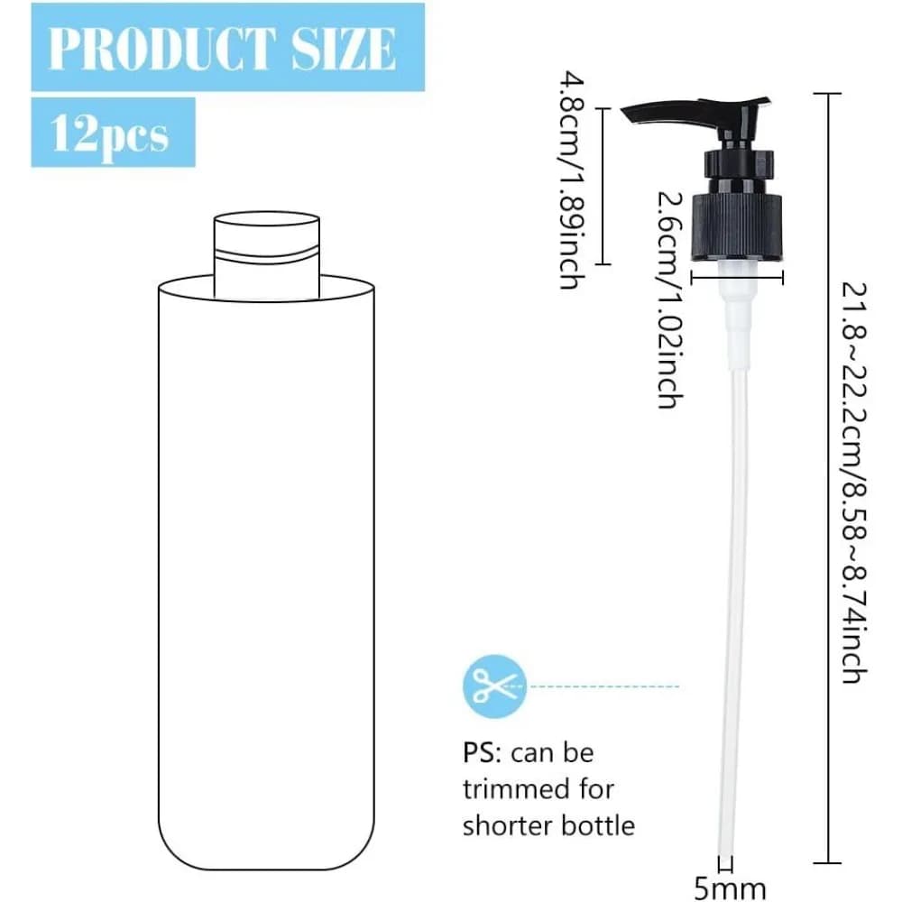 12 Packs Plastic Replacement Pumps 24-410 Thread/Neck Locking Black Dispenser Replacement Pump Lotion Pumps for Soap Lotion