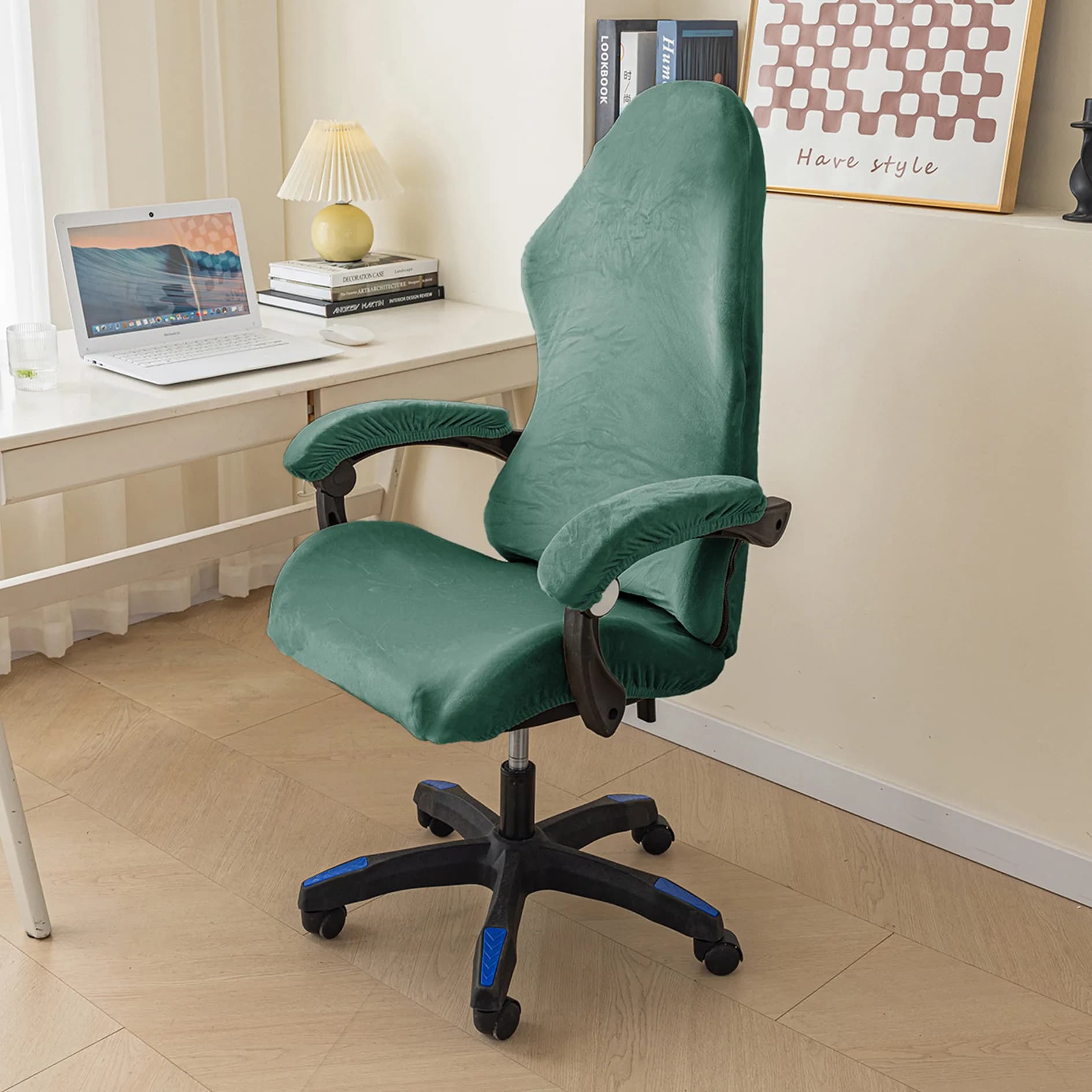 Decorazioni per la casa Fodera per sedia in poliestere moda Custodia per sedia da gioco per computer da ufficio Fodera per sedia da gioco elastica con copertura per bracciolo