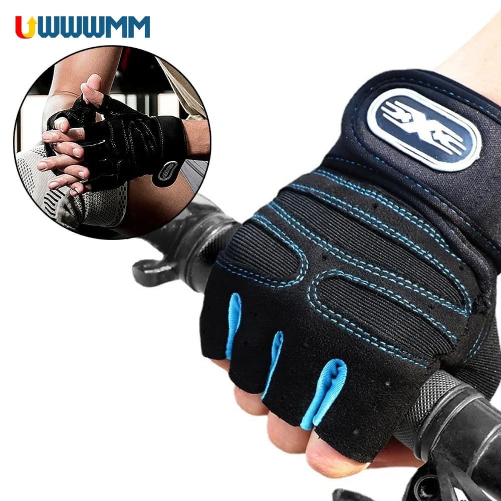 1 paio di guanti sportivi da palestra allenamento donna uomo guanti per le mani senza dita allenamento atletico guanto da ciclismo con perline sollevamento pesi