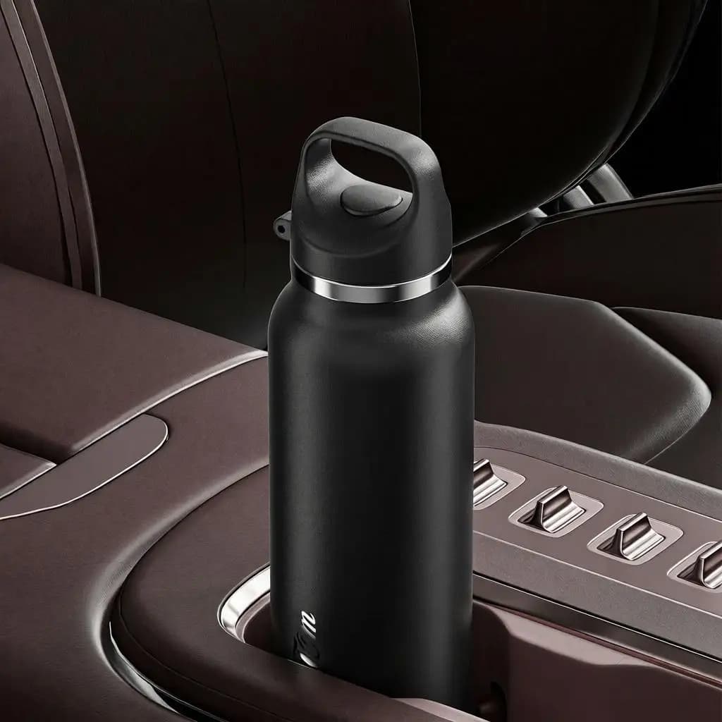 Bottiglia d'Acqua Sottovuoto in Acciaio Inox con Apertura One Touch per Sport all'Aperto Ciclismo Auto Antigoccia Bevanda Fredda Isolata Sportiva