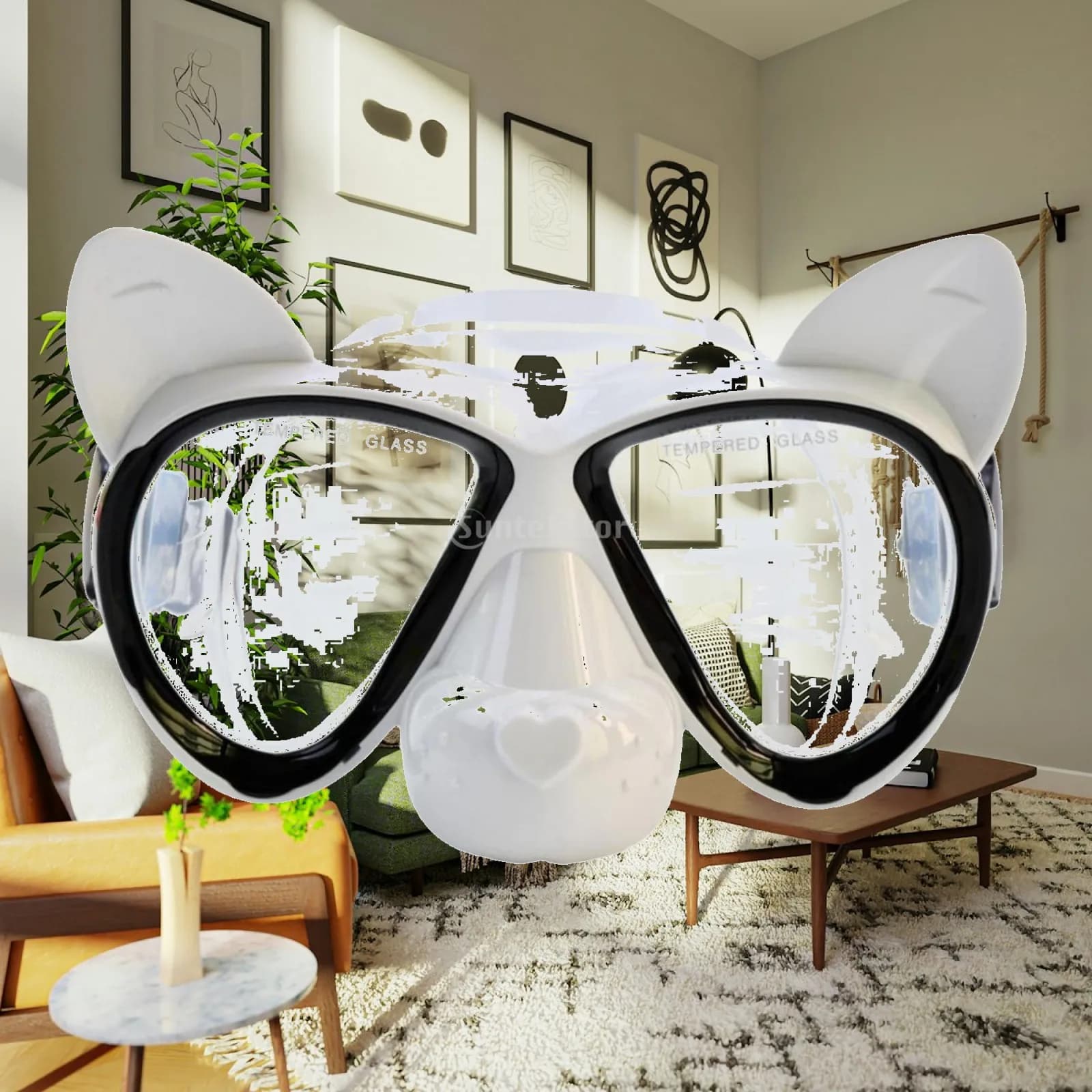 Diving Goggles Snorkel Wide View Tempered Glass Junior Swim Mask Anti Scratch for Free Diving Accessories