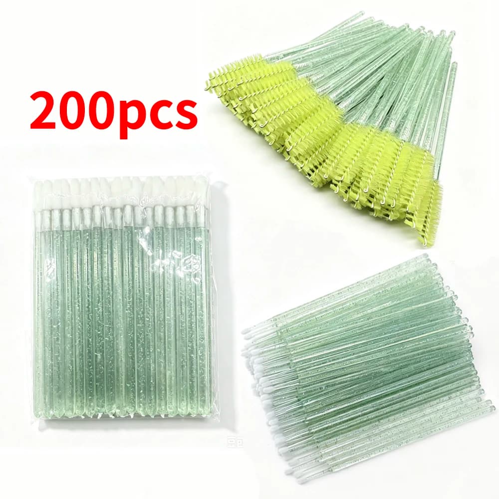 200pcs Disposable Lip Set Mascara Wands Microbrush Brushes Brushes Applicator Swab for Eyelash Extension Eyebrow Makeup Tools