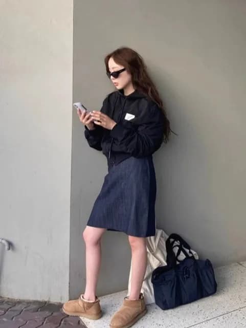 Smoid High Waist A-Line Skirt Slimming Denim High Quality Cotton Vintage Spring Summer Fashion Women's Skirts