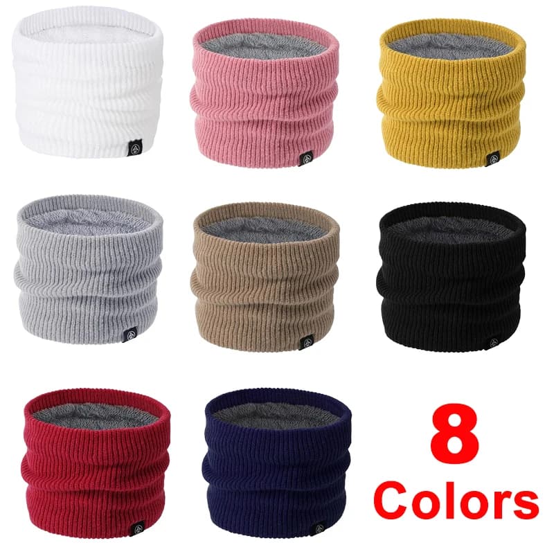 Sciarpa calda invernale unisex Addensare foderata in pile Ghetta per il collo lavorata a maglia Sciarpe da ciclismo all'aperto Sciarpa con maschera semplice in tinta unita