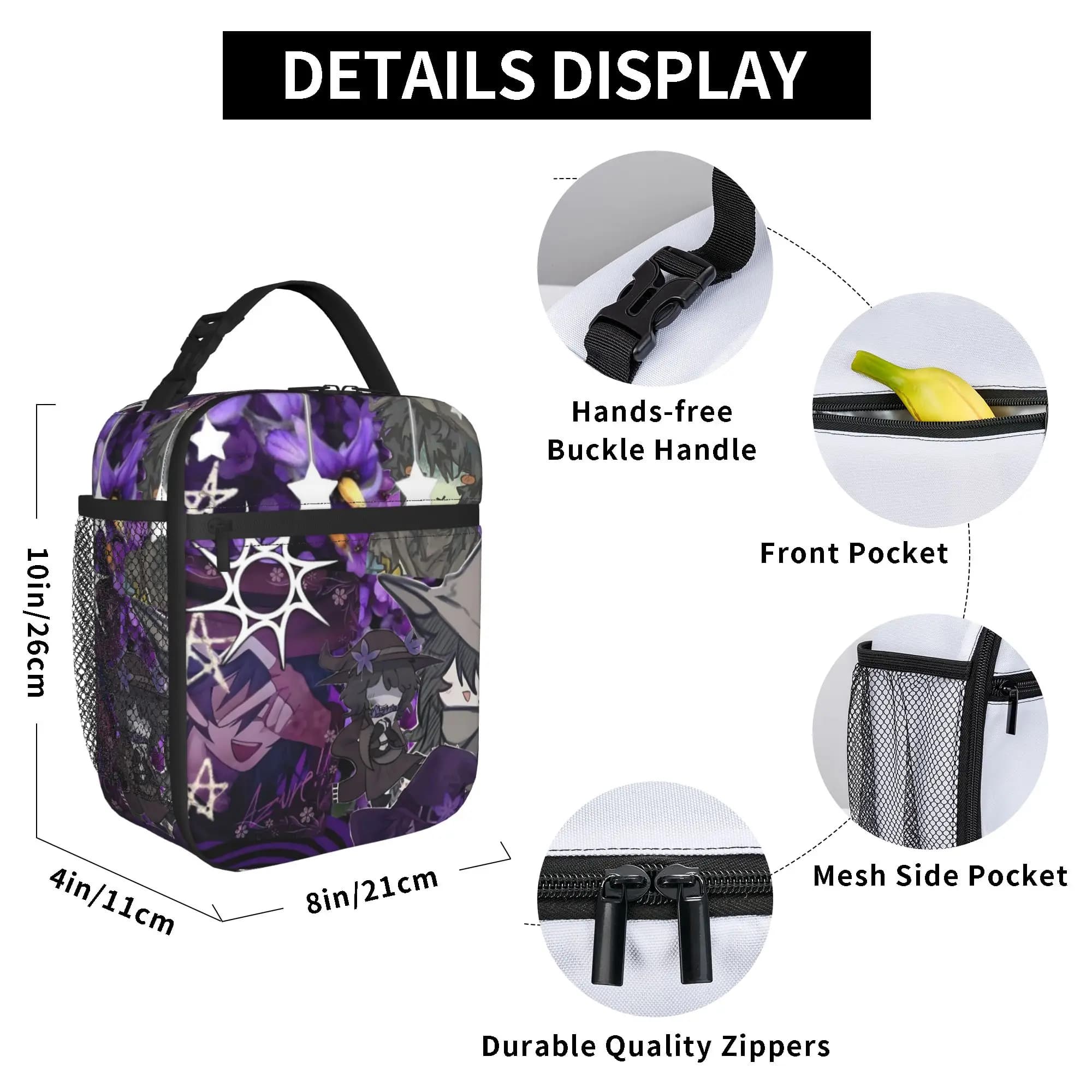 Azuretime Anime Thermal Insulated Lunch Bags Azure Two Time Forsakens Portable Food Container Bags Cooler Thermal Lunch Boxes