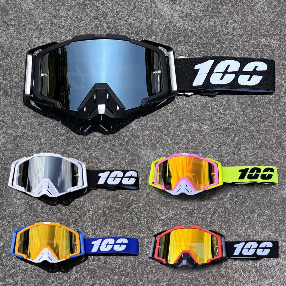 100 Occhiali da moto Occhiali da motocross Occhiali da sole fuoristrada Ciclismo da corsa Moto Dirt Bike ATV Sci Ciclismo Occhiali da corsa