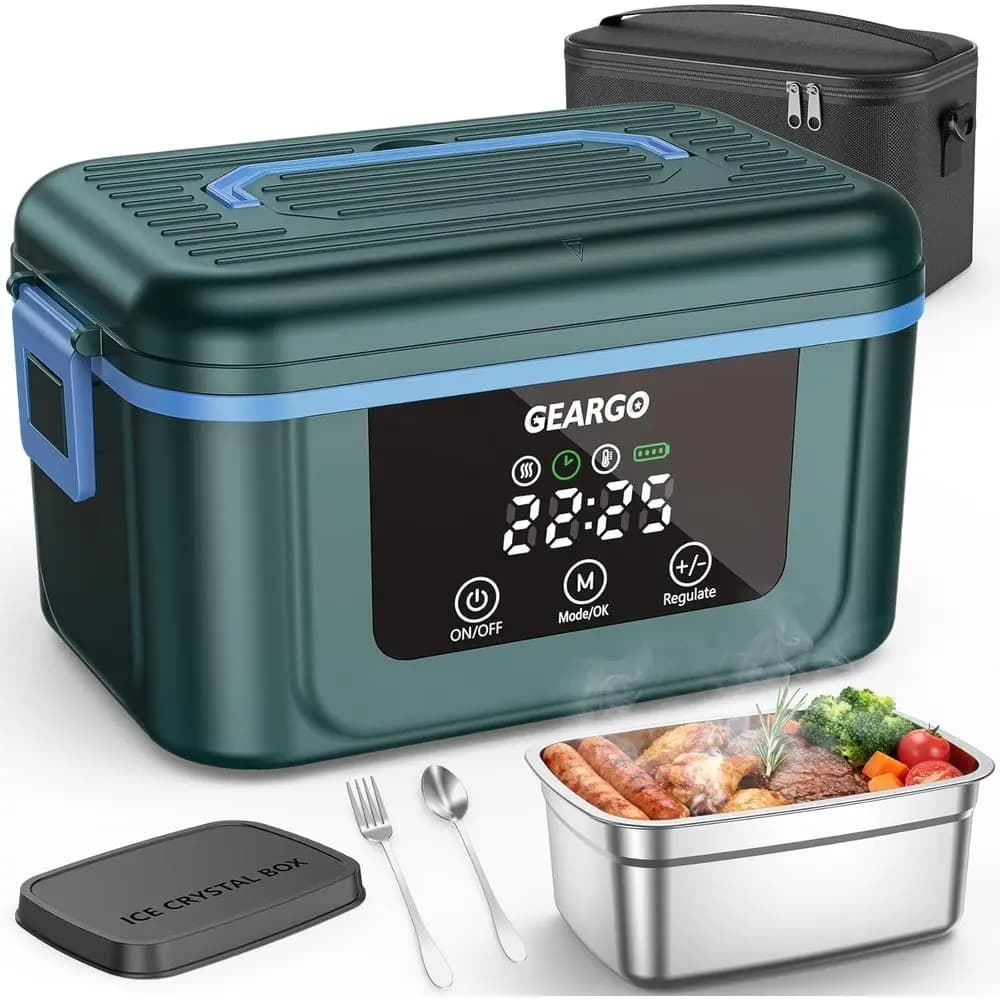 Scaldavivande Elettrico Senza Fili, 6.3 Tazze e 24000mAh, Ricaricabile con Scatola per Ghiaccio, Riscaldamento Programmabile 24 Ore
