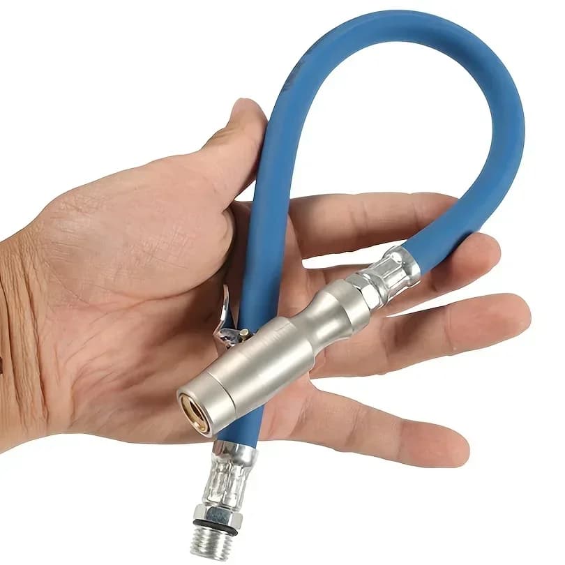 NUOVO Gonfiatore per pneumatici ad aria Pressione per auto Tubo flessibile per pneumatici Manometro per pompa Connettore flessibile per pneumatici per automobili Aste gonfiabili veloci