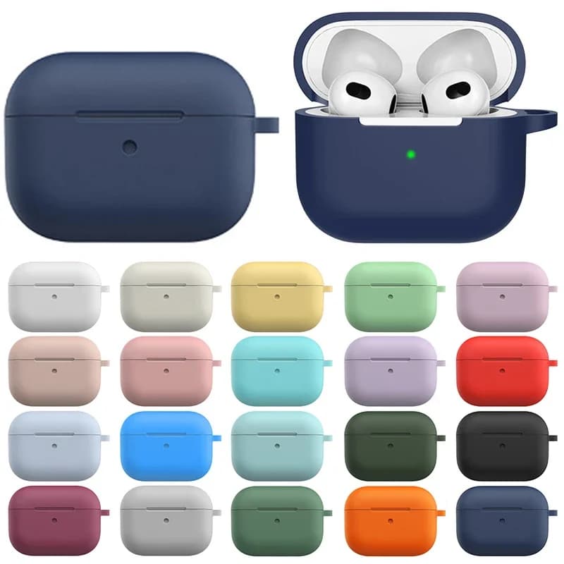 AirPods 3 Protective Case for Apple Earphones with Hook Hole Silicone Airpods Housing Auricolari Earring Bearings