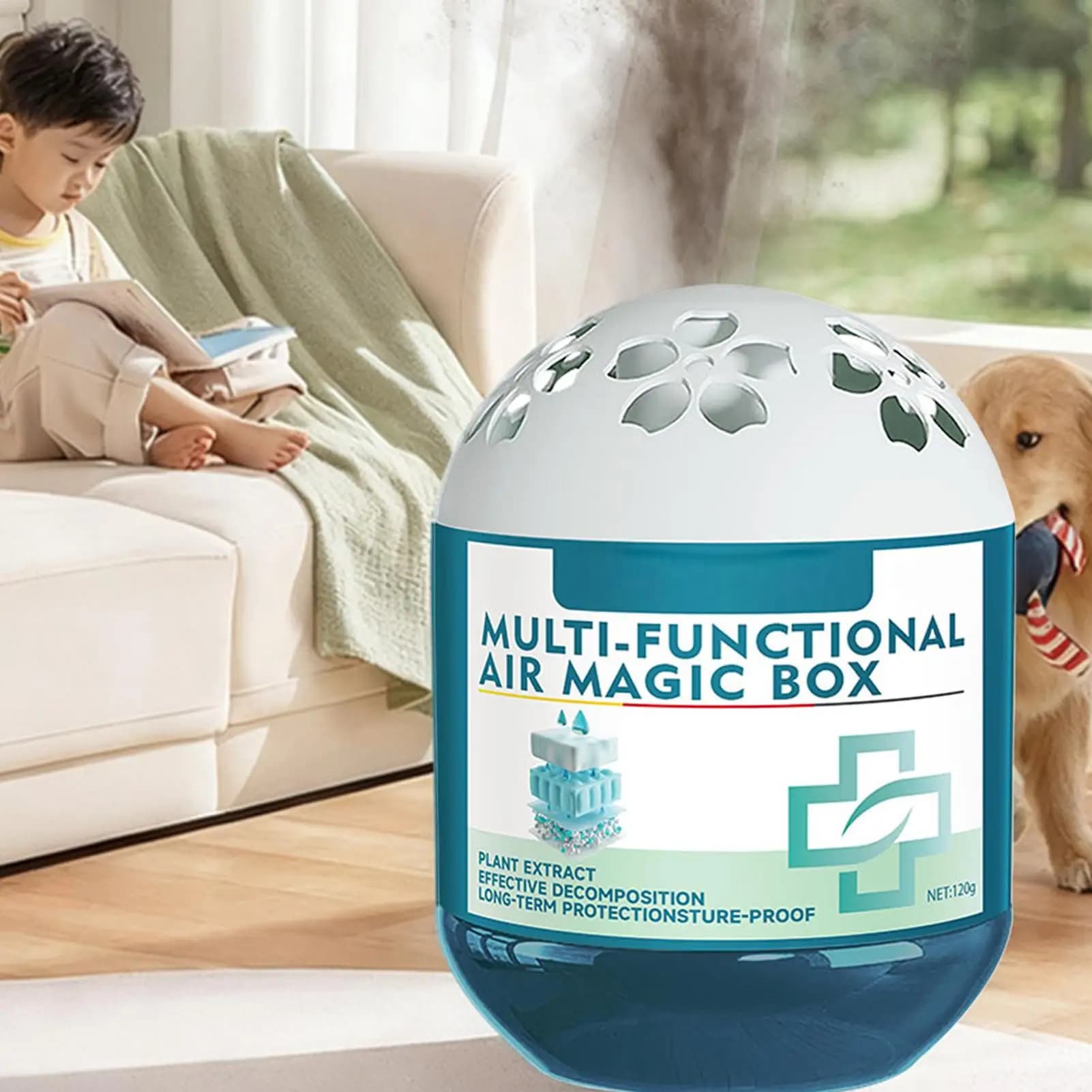 Purificatore d'Aria con Estratti Vegetali, Depuratore a Lunga Durata 120g, Scatola per Purificazione dell'Aria Interna per Casa, Soggiorno, Camera da Letto, Cucina, Studio