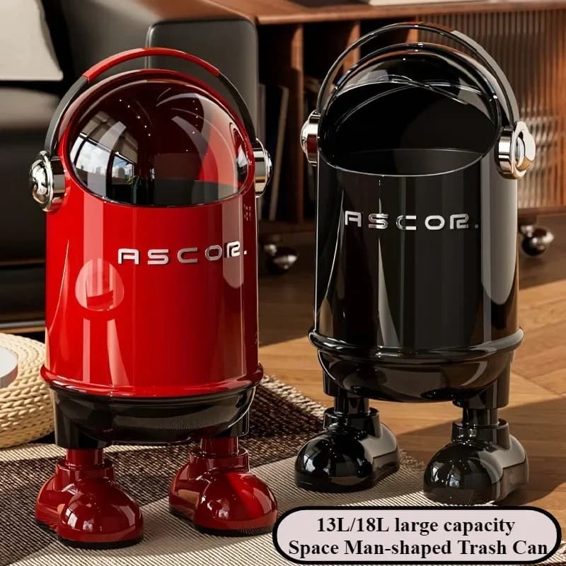 High‑End Stylish Clamshell Dustbin,13/18L Large Capacity Household Trash Can,Creative Waste Bin for Living Room Kitchen Bathroom