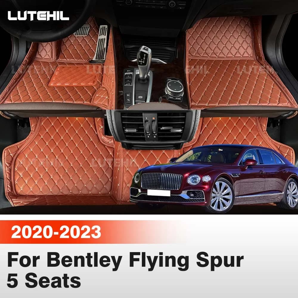 For Bentley Flying Spur 5 Seats 2020-2023 22 Car Floor Mats All Weather Carpet Cover Floor Liners Interior Protector Accessories