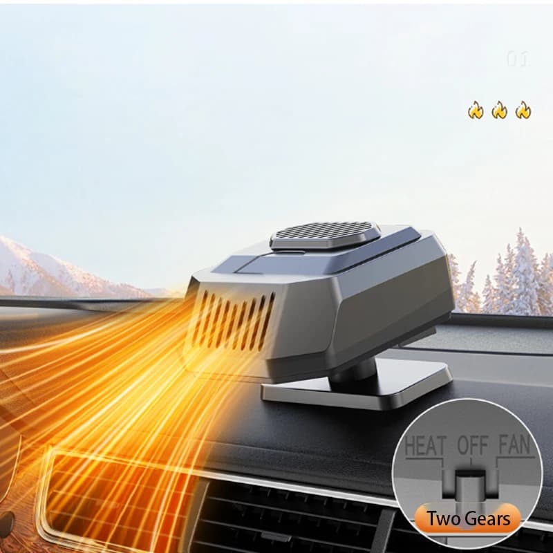 Riscaldatore Elettrico per Auto 12V/24V, Ventilatore di Riscaldamento e Raffreddamento Portatile a 360 Gradi, Sbrinatore e Riscaldatore per Auto e Camion