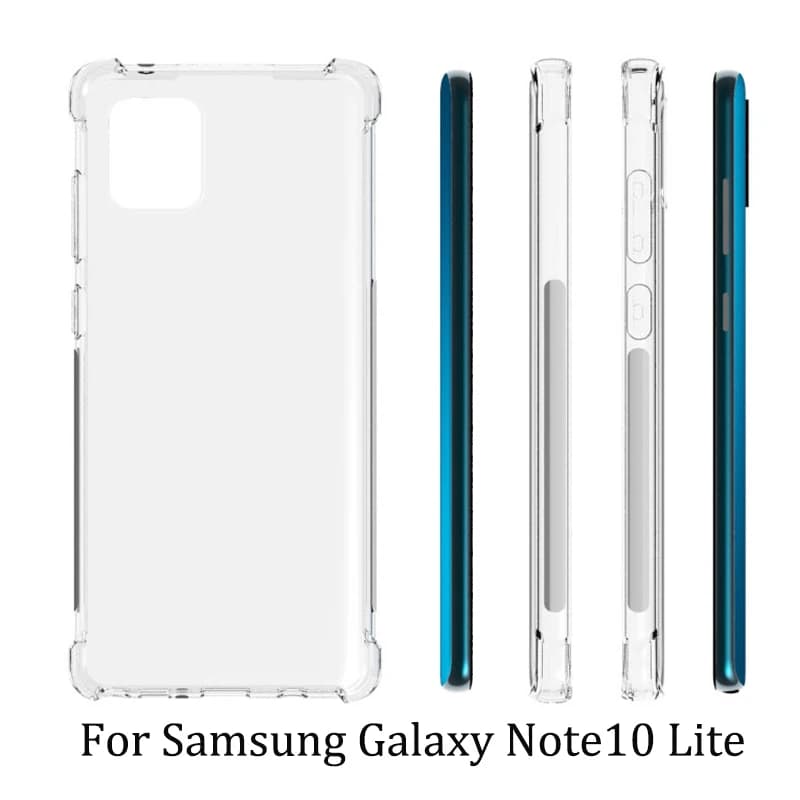 Per Samsung Note 10 Lite N770F Custodia trasparente Airbag Custodia protettiva antiurto in silicone TPU per Samsung Galaxy Note 10 Lite