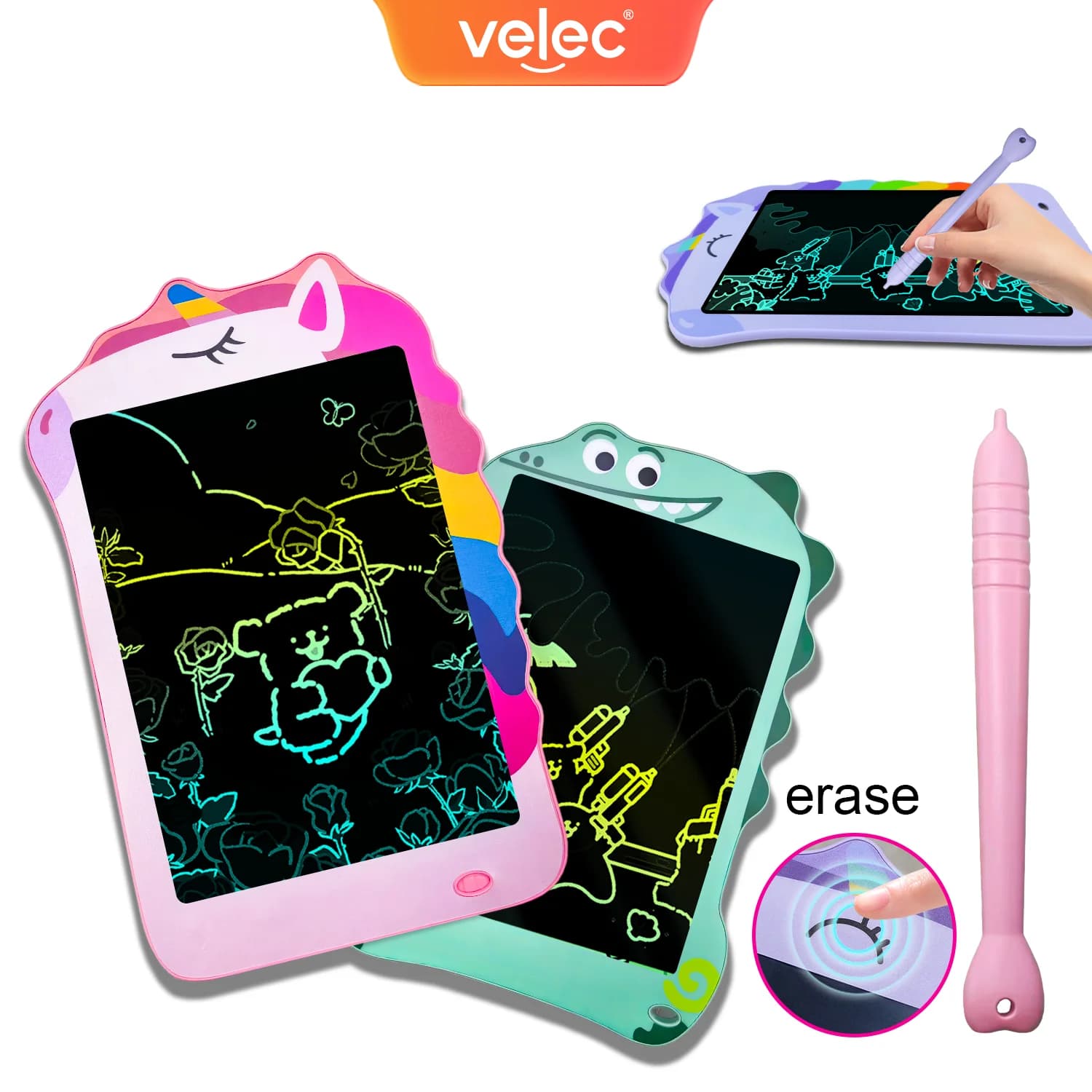 Tavoletta da scrittura LCD per bambini, tavoletta da disegno colorata da 8,5 pollici, giocattoli educativi per l'apprendimento, regali di compleanno per