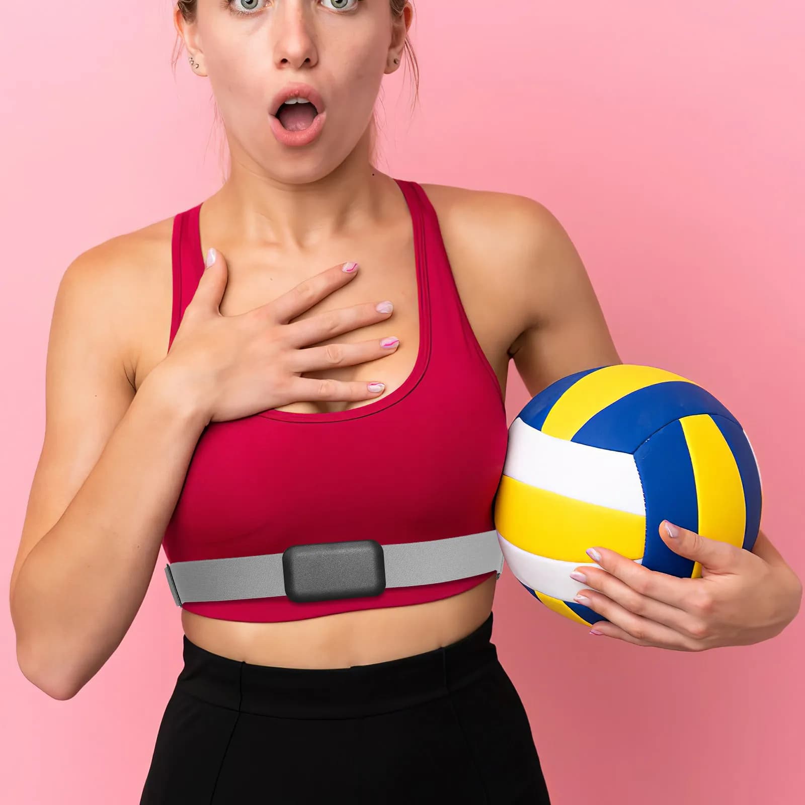 Fascia Toracica per Monitoraggio Frequenza Cardiaca, Comoda, Elastica e Regolabile, Cintura Sostitutiva per Corsa, Ciclismo e Fitness
