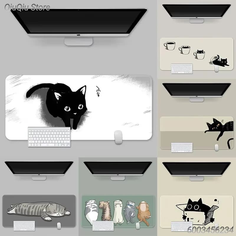Tappetino per Mouse con Gatto Pigro Carino, Grande Formato, Non Oggi, Tappetino da Scrivania Antiscivolo per Ufficio e Gaming