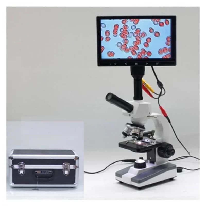 Display LCD da 9" + Pixel da 5 MP + XSP116 + Custodia in alluminio Microscopio digitale nel sangue 400X per microorganismi subacquei/rirca degli studenti