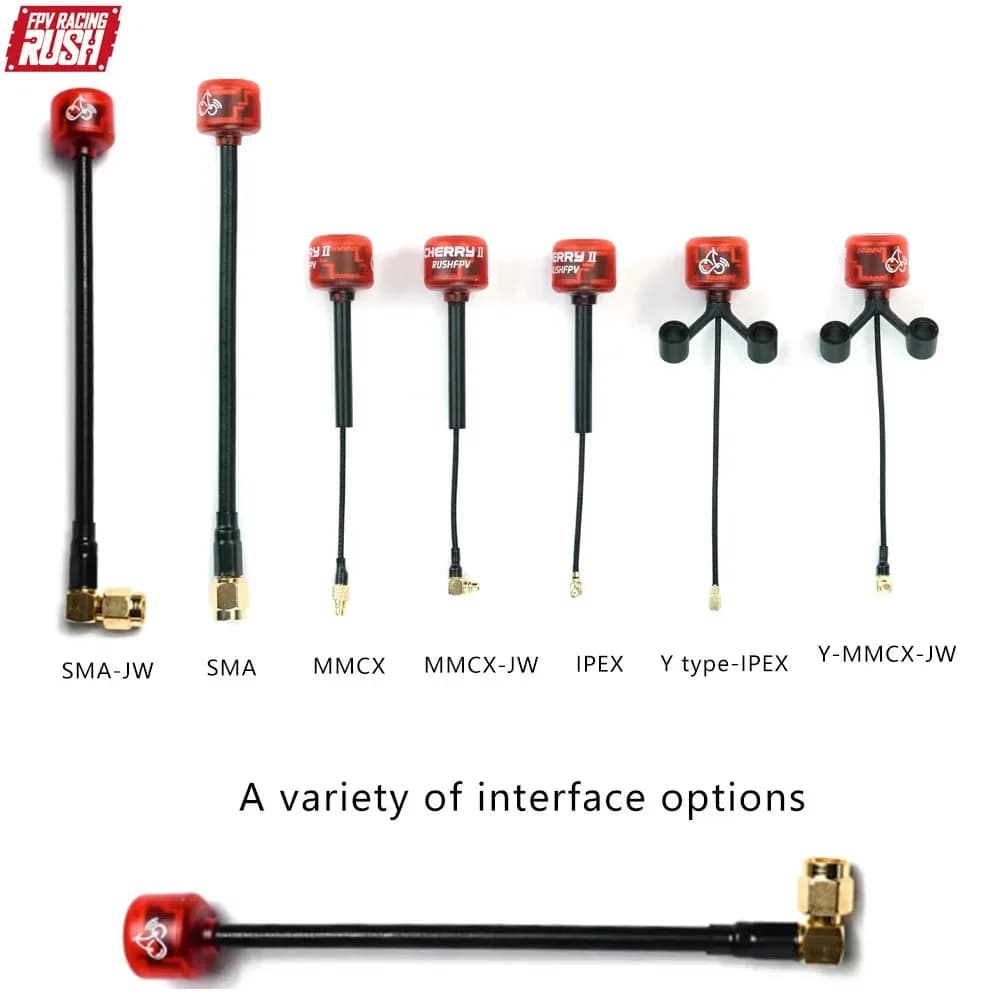 New FPV antenna RUSHFPV Cherry 2 II 5.8G 1.8DBI LHCP RHCP with SMA/UFL/MMCX connector for FPV drones Freestyle and Fai-da- Components ♪